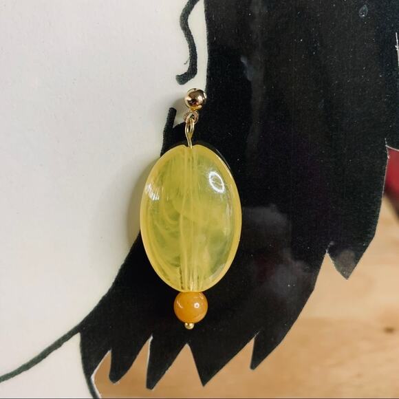 Yellow gold plated stud earrings handmade - Picture 3 of 3